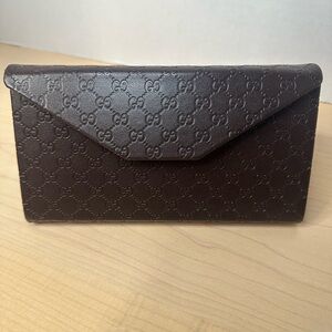 Authentic Gucci GG Monogram Fold-Over Foldable Sunglass Eyeglass Case PreOwned